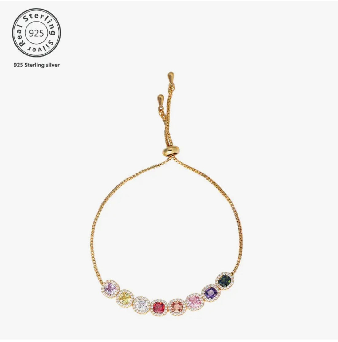 925 Sterling Silver Moissanite Tennis Bracelet – 18K Gold Plated, D Color VVS1 Round Cut | Luxury Gift Box Included