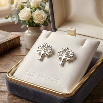 Sterling Silver Tree of Life Stud Earrings