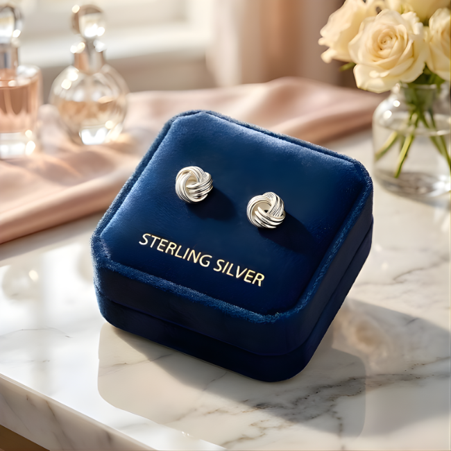 The Timeless Sterling Silver Love Knot Studs