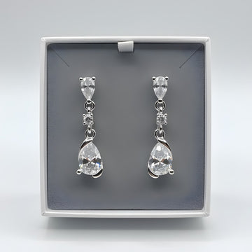 Sterling Silver Cubic Zirconia Drop Earrings – Timeless Sparkle
