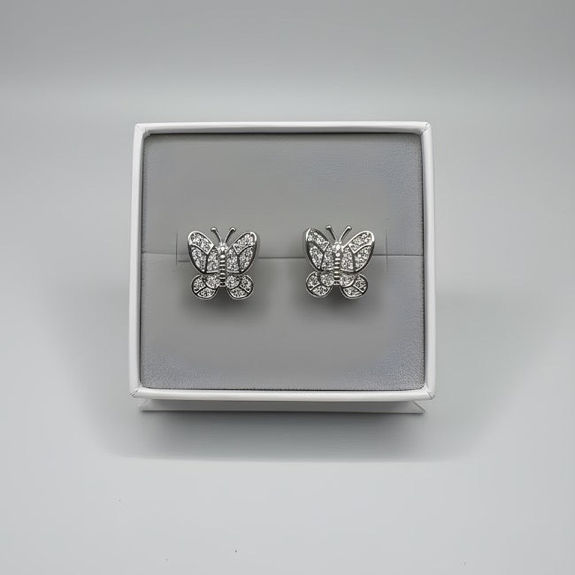 Sterling Silver Butterfly Stud Earrings – Graceful Beauty