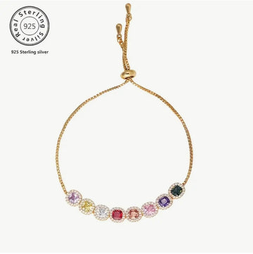 925 Sterling Silver Moissanite Tennis Bracelet – 18K Gold Plated, D Color VVS1 Round Cut | Luxury Gift Box Included