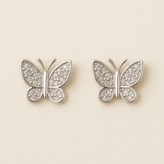 Sterling Silver Butterfly Stud Earrings – Graceful Beauty