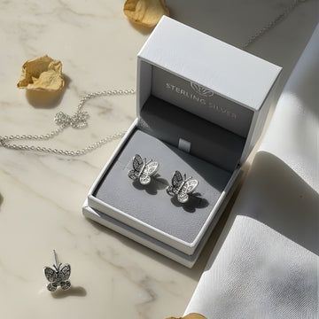 Sterling Silver Butterfly Stud Earrings – Graceful Beauty